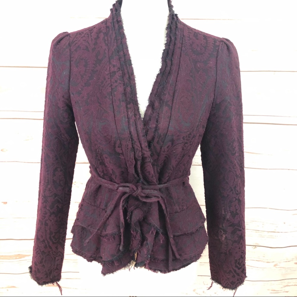 Nordstrom Lux Baroque Peplum Wrap Blazer